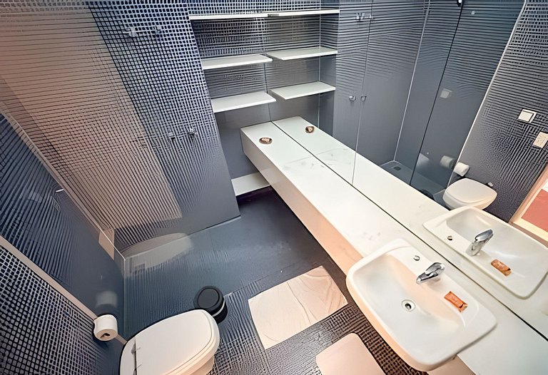 Espaçoso 2 dormitórios, estilo industrial no Copan