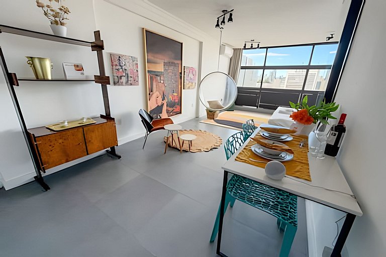 30° andar com vista pro vale e telão