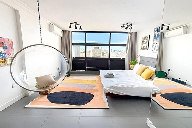 30° andar com vista pro vale e telão